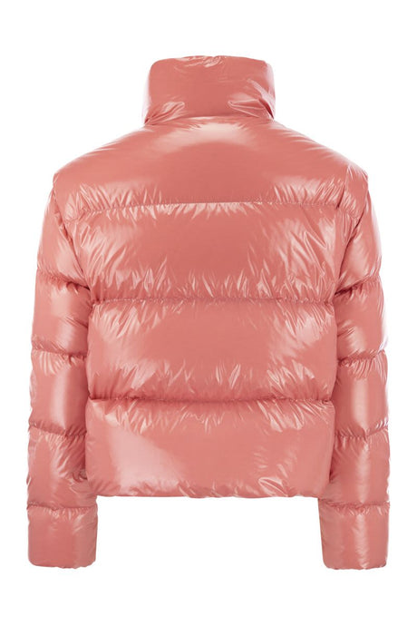 MONCLER Pink Short Duvet Jacket - Versatile and Stylish Outerwear for Women