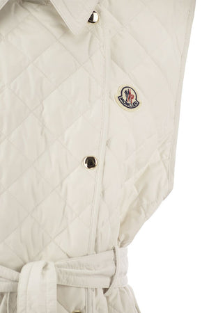 Sleeveless Quilted Trench Down Jacket for Women