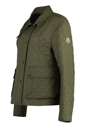 Green Tech Jacket with Logo Patch and Front Pockets for Women