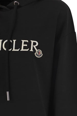 Embroidered Black Hoodie for Women - Classic MONCLER Style for SS24