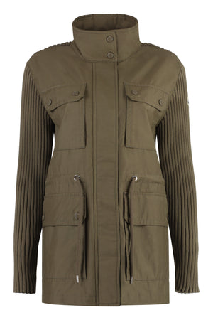 MONCLER Green Cotton Panel Cardigan for Women - SS24 Collection