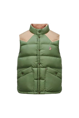 MONCLER MEN'S GREEN DOWN VEST FOR SS24