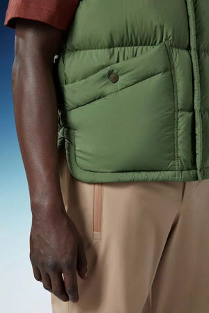 MONCLER MEN'S GREEN DOWN VEST FOR SS24