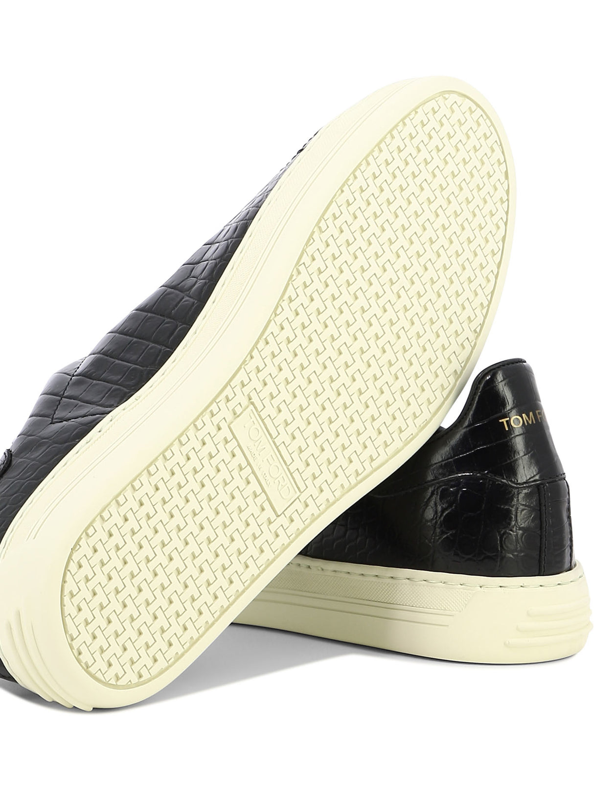 TOM FORD Luxury Croc-Print Leather Sneakers