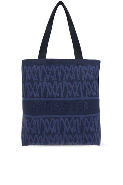 MONCLER Stylish Knit Tote Bag in Medium Blue for Men - SS24 Collection