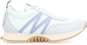 MONCLER Light Blue Leather Low-Top Sneakers