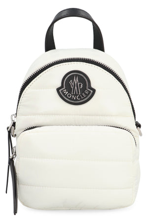 MONCLER Stylish White Padded Handbag with Leather Details and Removable Strap for Women