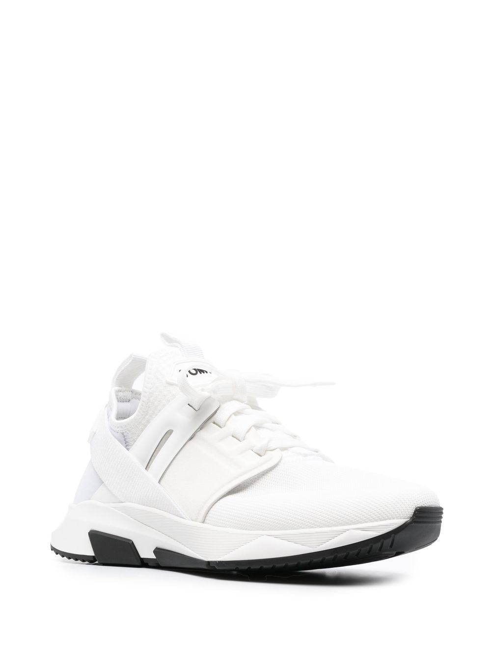 TOM FORD Men's White Neoprene and Suede Lace-Up Sneaker for FW23