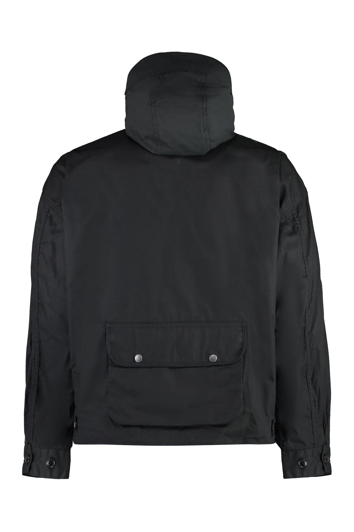 MAISON MIHARA YASUHIRO	 Men's Hooded Windbreaker with Vegan Leather Insert and Flap Pocket