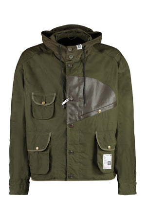 MAISON MIHARA YASUHIRO	 Men's Green Hooded Windbreaker for Fall/Winter 2023