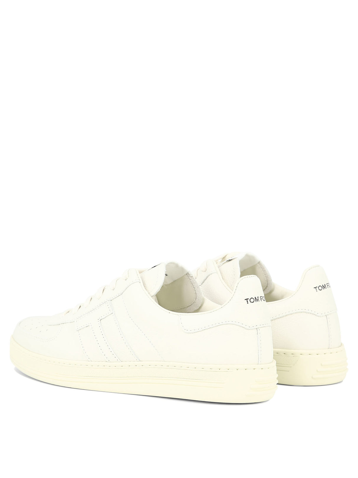 TOM FORD White Lace-Up Sneaker for Men with Logo Details