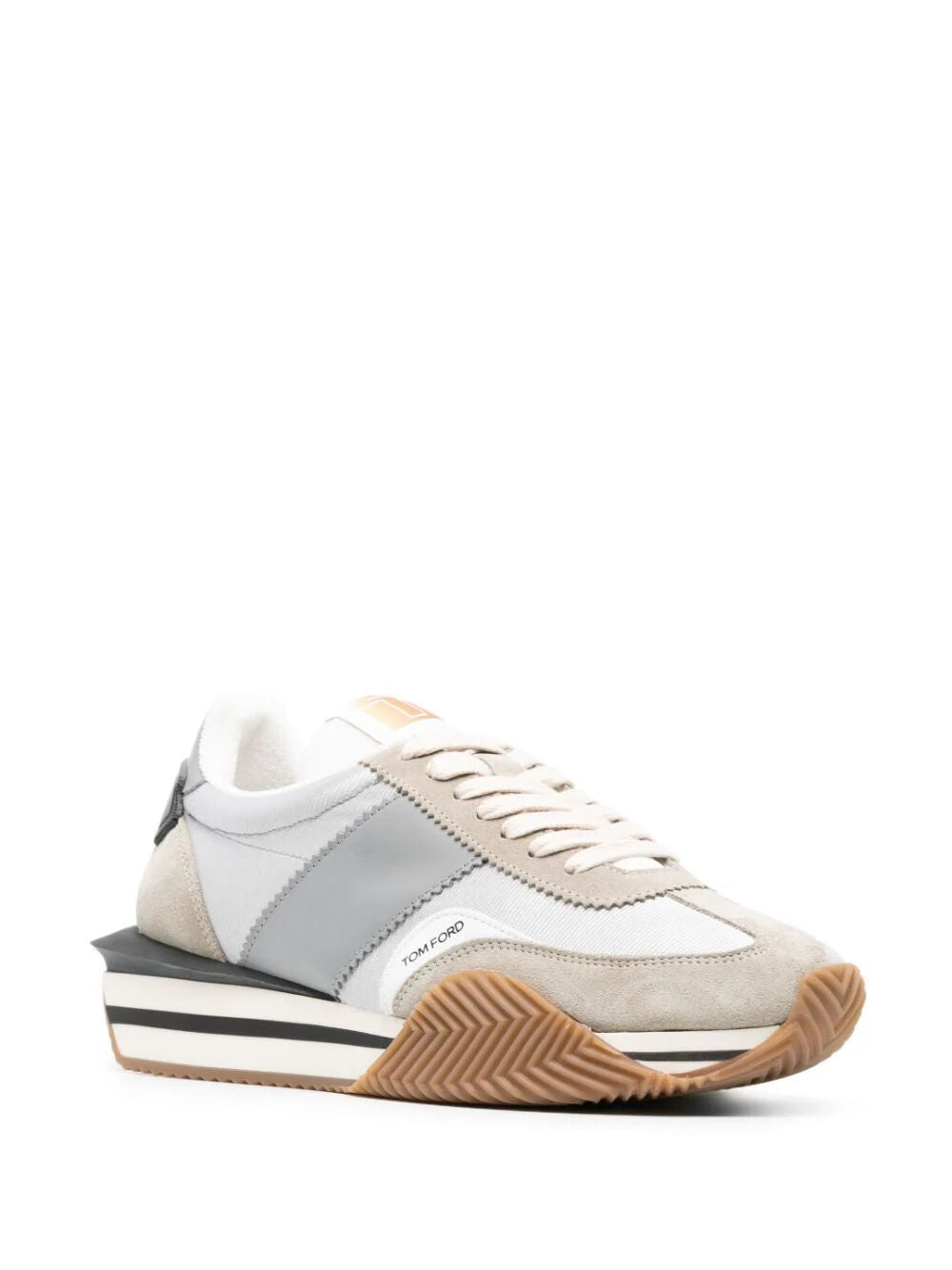 Men's Grey Calf Leather Sneakers for SS24