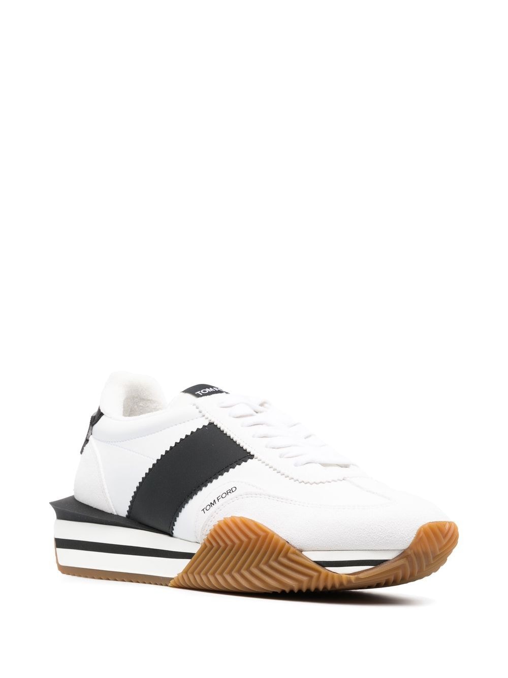 TOM FORD White Lace-Up Rubber Sole Sneakers for Men - SS24 Collection