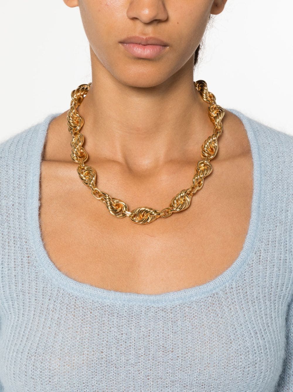 JIL SANDER Eco-Friendly Metallic Brass Necklace for Women