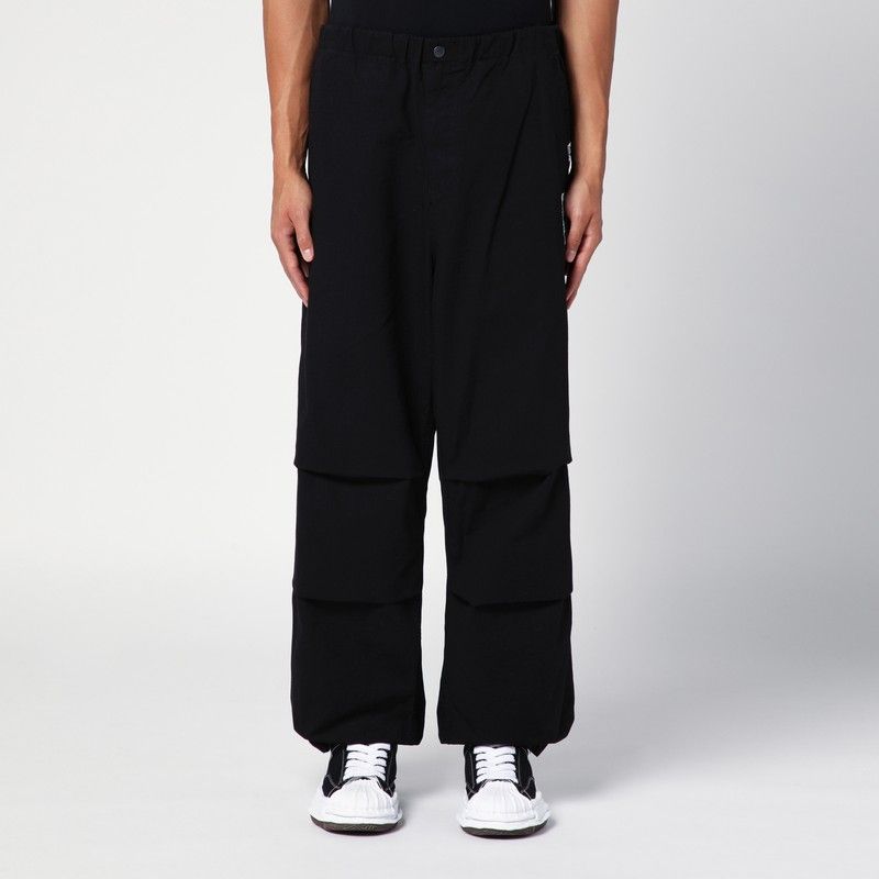 MAISON MIHARA YASUHIRO	 Elasticated Waist Black Parachute Trousers for Men