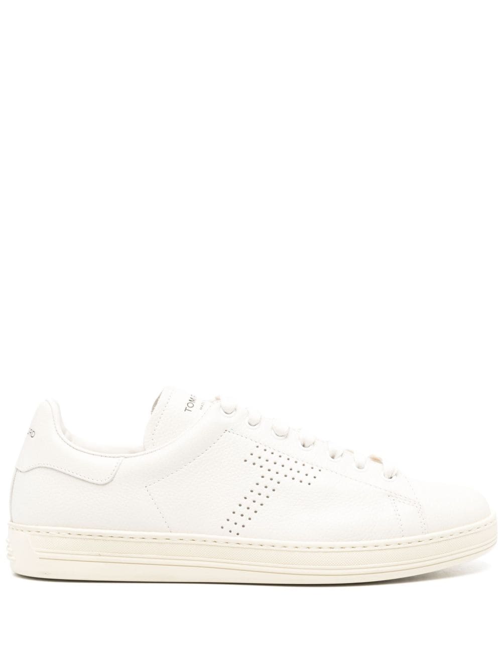 TOM FORD Light Beige Perforated Leather Sneakers for Men