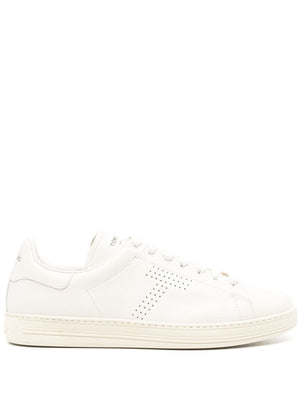 TOM FORD Light Beige Perforated Leather Sneakers for Men