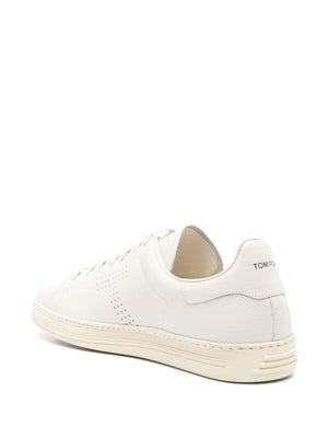 TOM FORD Light Beige Perforated Leather Sneakers for Men