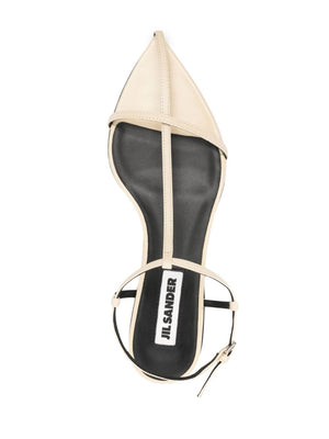 JIL SANDER Flat Leather Sandals with Multi-Way Straps