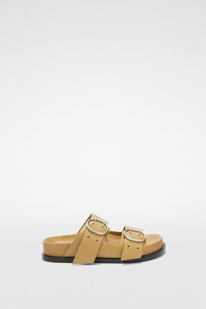 JIL SANDER Chic Flat Sandals with Silver Buckle Straps