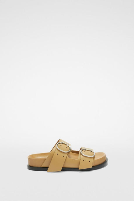 JIL SANDER Chic Flat Sandals with Silver Buckle Straps