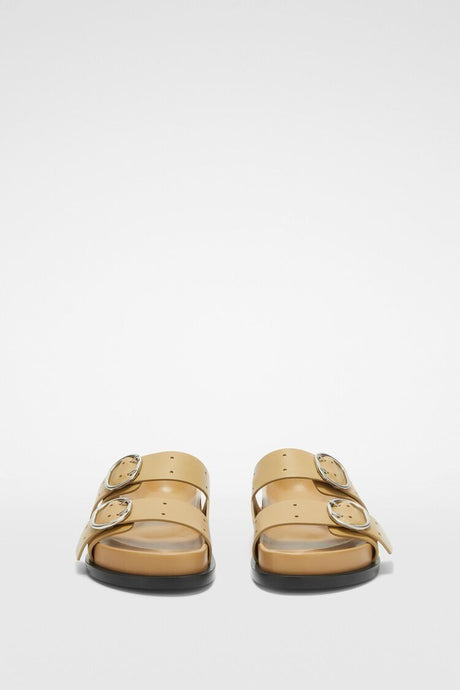 JIL SANDER Chic Flat Sandals with Silver Buckle Straps