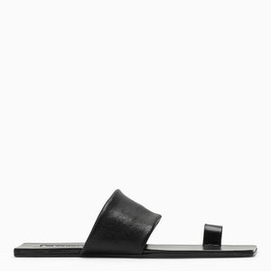 Black Leather Low Sandals for Women by Jil Sander - SS24 Collection