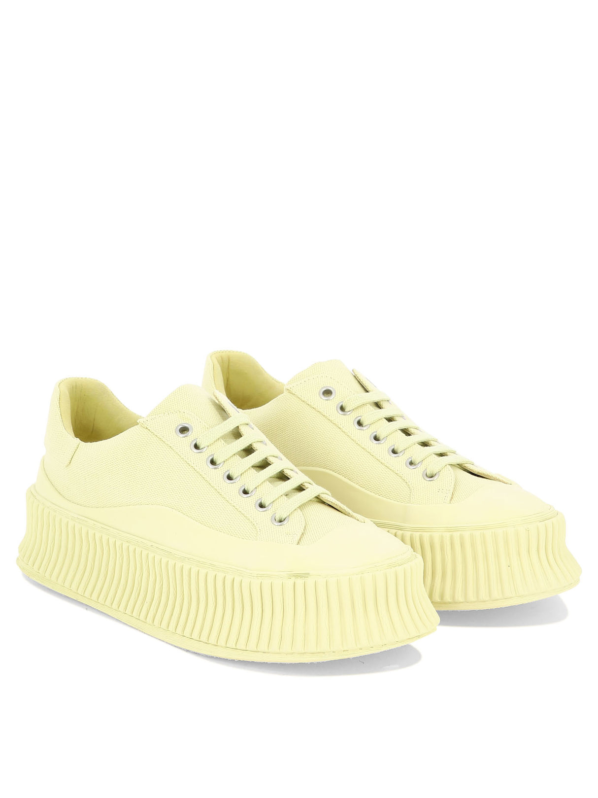 JIL SANDER Women's Olona Yellow Lace-Up Sneaker for FW23