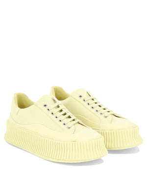 JIL SANDER Women's Olona Yellow Lace-Up Sneaker for FW23