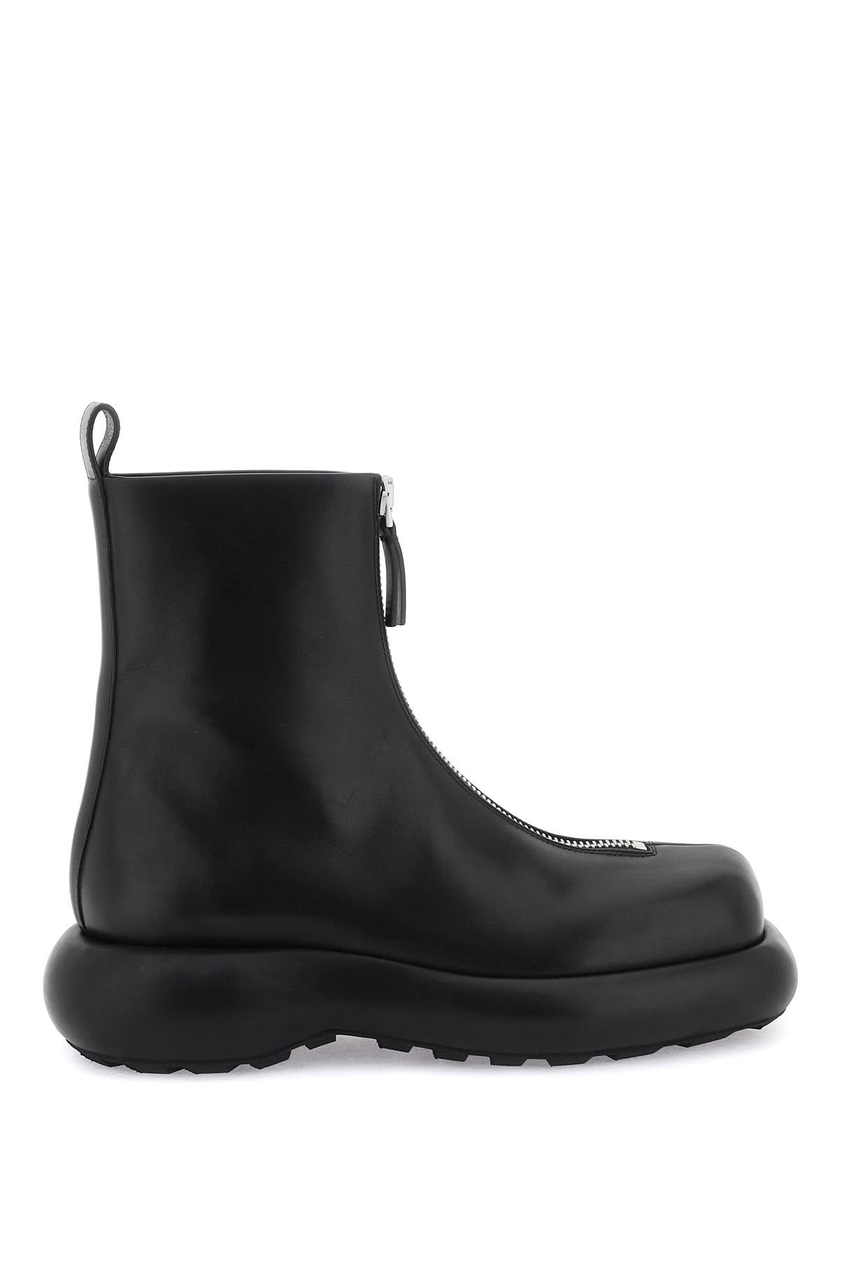 JIL SANDER Zippered Leather Ankle Boots for Women