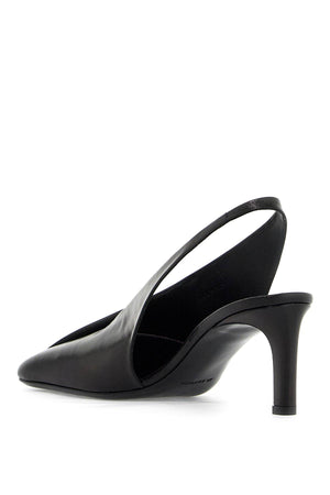 JIL SANDER Elegant Square-Toe Slingback Pumps in Shiny Leather