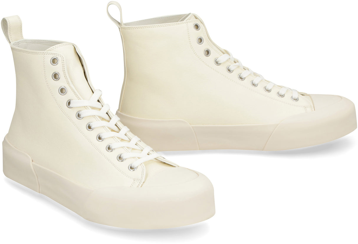 JIL SANDER Panache High-Top Leather Sneakers for Women - SS23 Collection