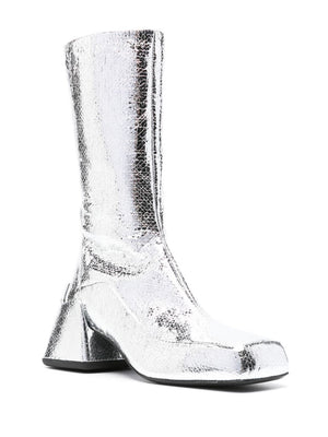 JIL SANDER Metallic Calf Leather Ankle Boots for Women