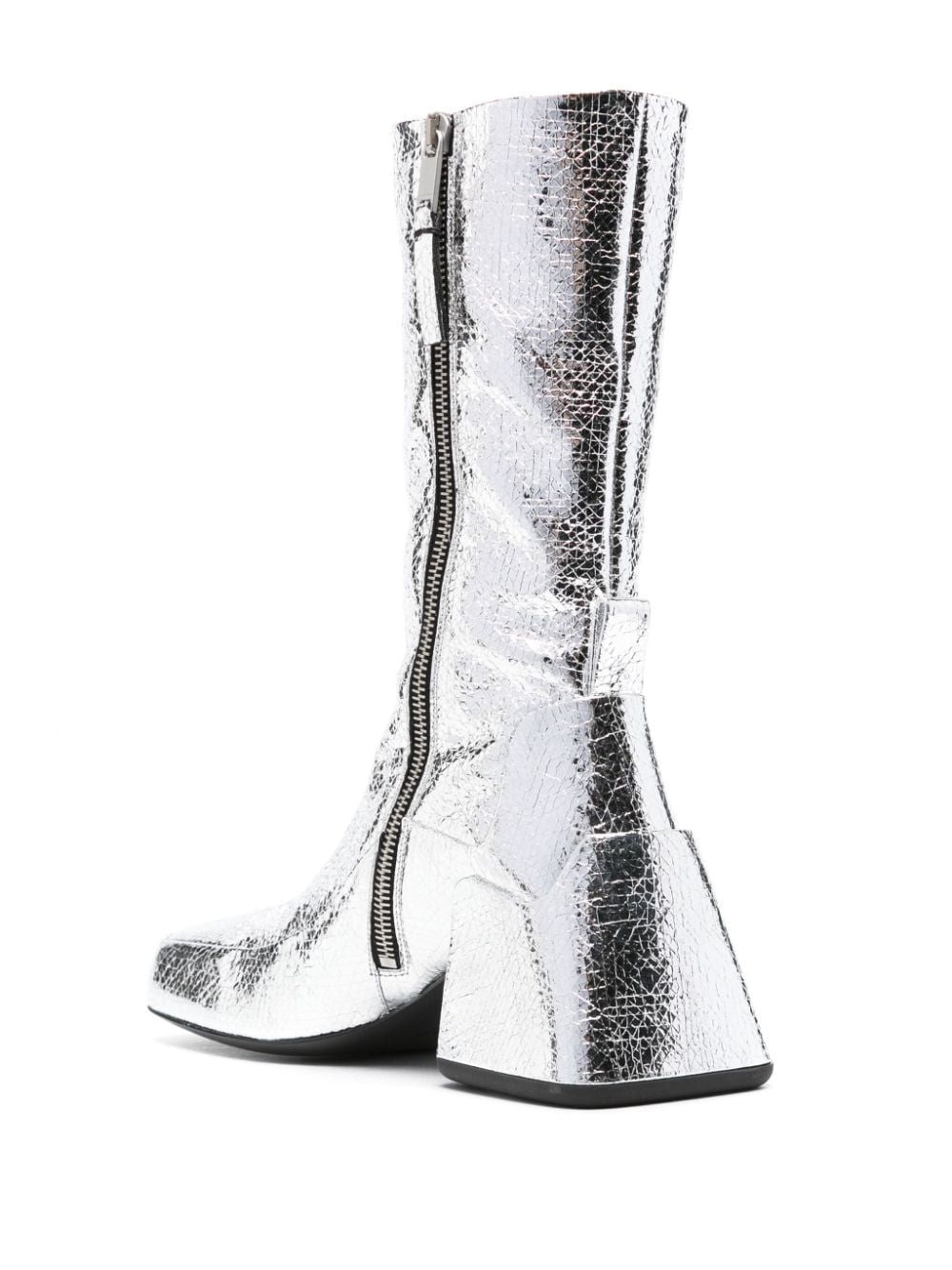 JIL SANDER Metallic Calf Leather Ankle Boots for Women