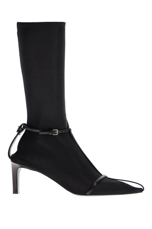 JIL SANDER Women's Leather Ankle Boots with Buckle Straps