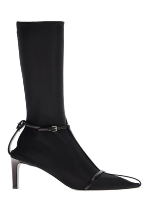 JIL SANDER Women's Leather Ankle Boots with Buckle Straps