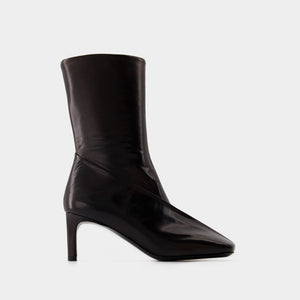 JIL SANDER Elegant Black Ankle Boots