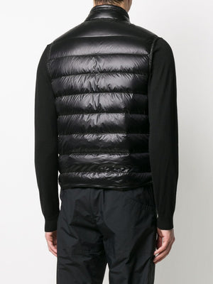 MONCLER Sleek Nylon Vest with Leather Detail