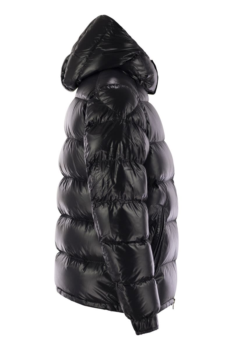 MONCLER Urban Gloss Short Down Jacket with Detachable Hood