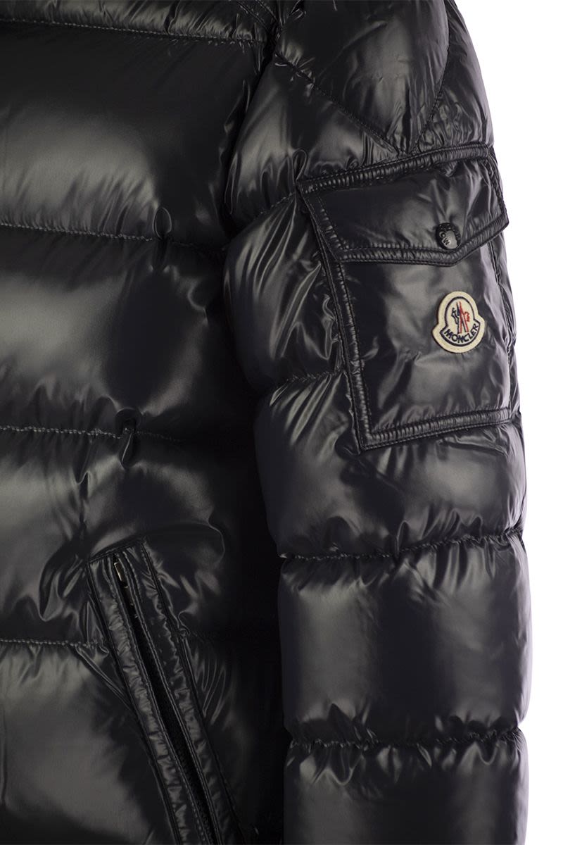 MONCLER Urban Gloss Short Down Jacket with Detachable Hood