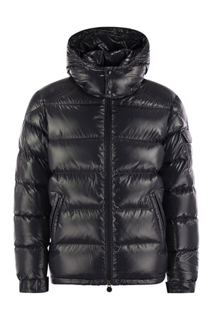 MONCLER Urban Gloss Short Down Jacket with Detachable Hood