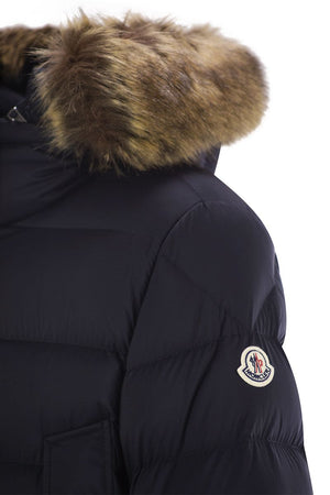 MONCLER Long Down Jacket with Removable Hood for Men