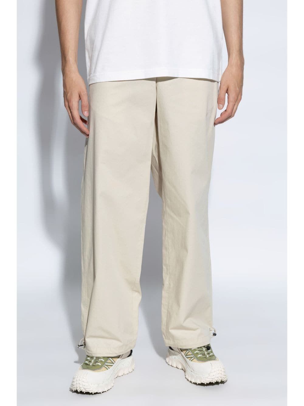 MONCLER Light Beige Men's Trousers - Perfect for Fall 2024