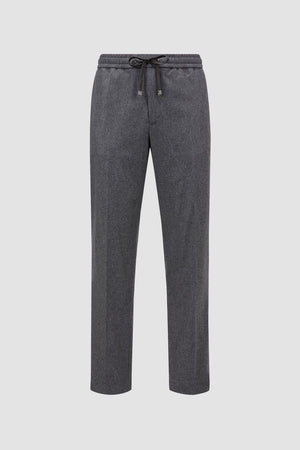 MONCLER Luxury Cashmere-Blend Grey Trousers