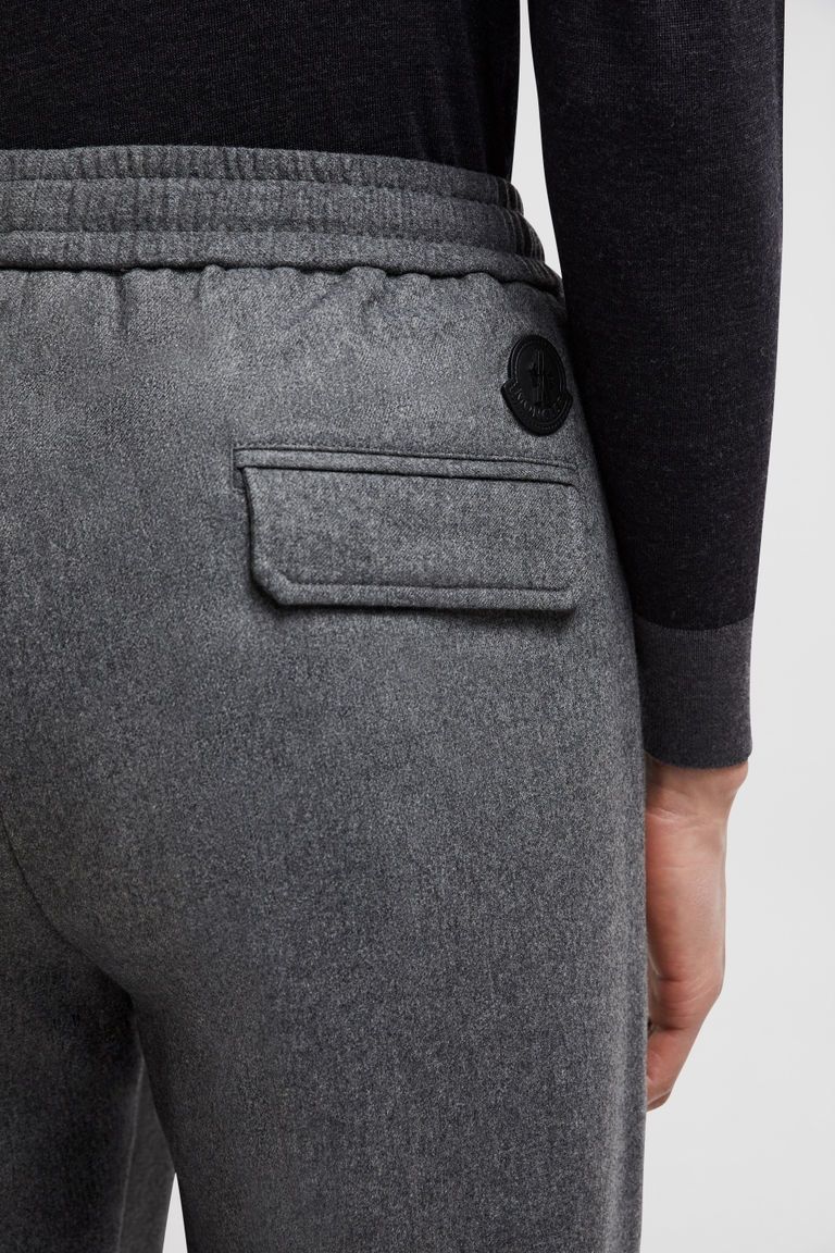 MONCLER Luxury Cashmere-Blend Grey Trousers