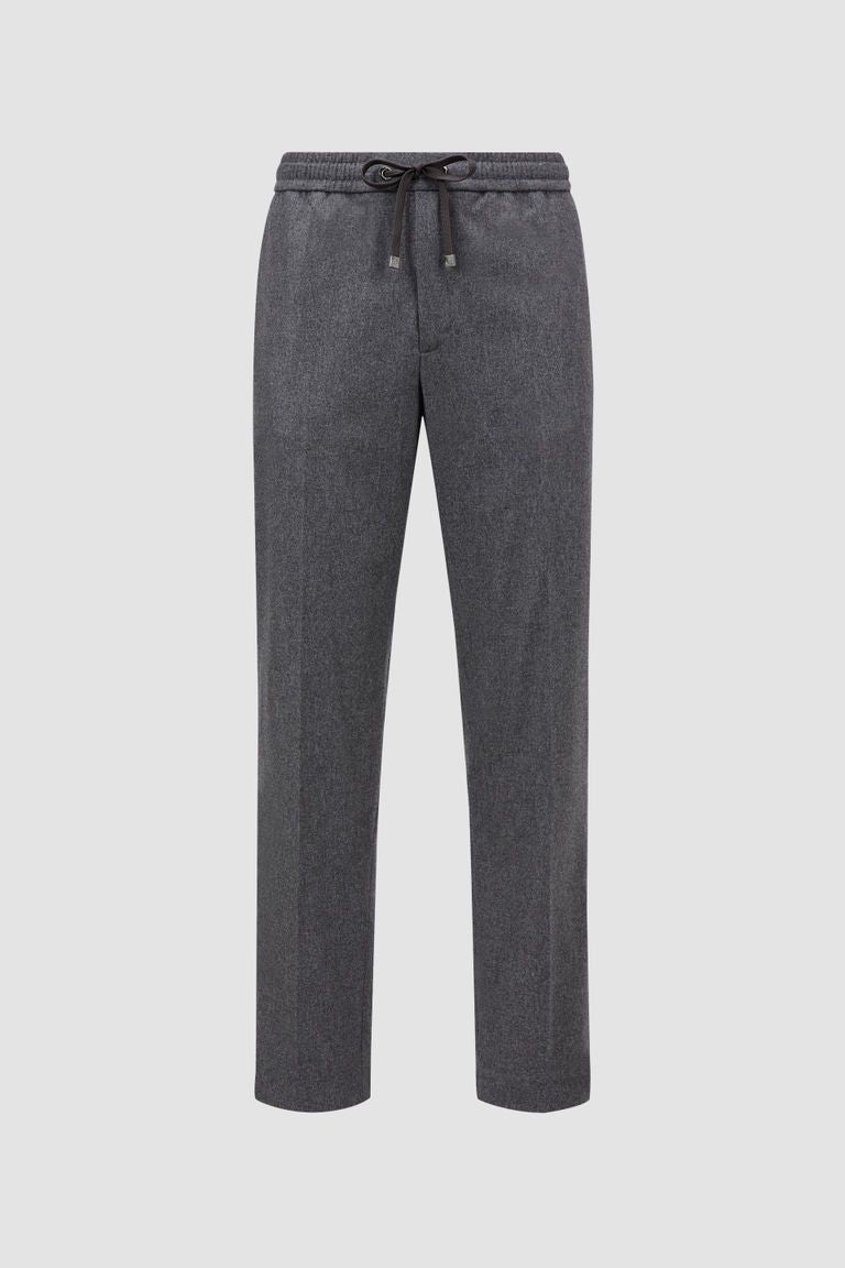 MONCLER Cashmere Blend Trousers with Adjustable Drawstring Waist - FW24