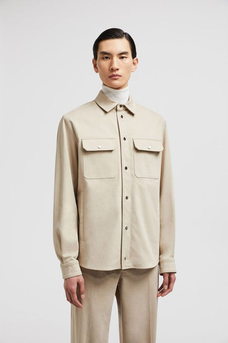 MONCLER Casual Beige Long Sleeve Shirt for Men