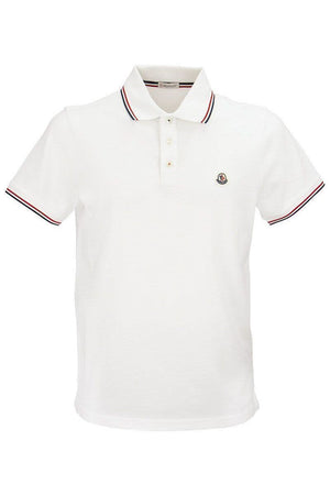 MONCLER Elegant Short-Sleeved Cotton Polo with Signature Patch