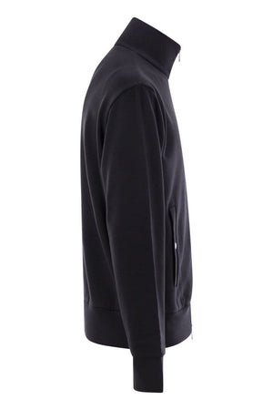 MONCLER Tri-Color Hem Zip Sweatshirt