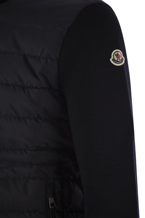 MONCLER Quilted Wool Blend Cardigan with Down Filling